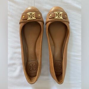 Tory Burch Camel Leather Loafers